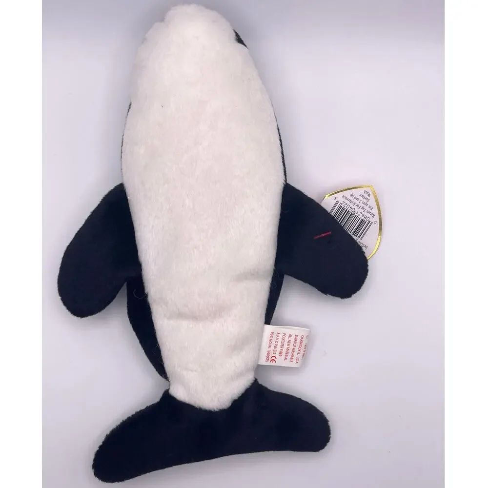 Ty Beanie Baby Spalsh Black White Orca Whale 8 inches NEW Sea Ocean Fish